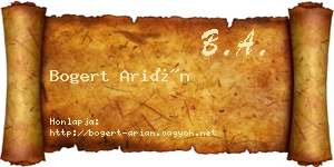 Bogert Arián névjegykártya